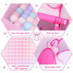 DISHIO Princess Tent see-through mesh for easy supervision.