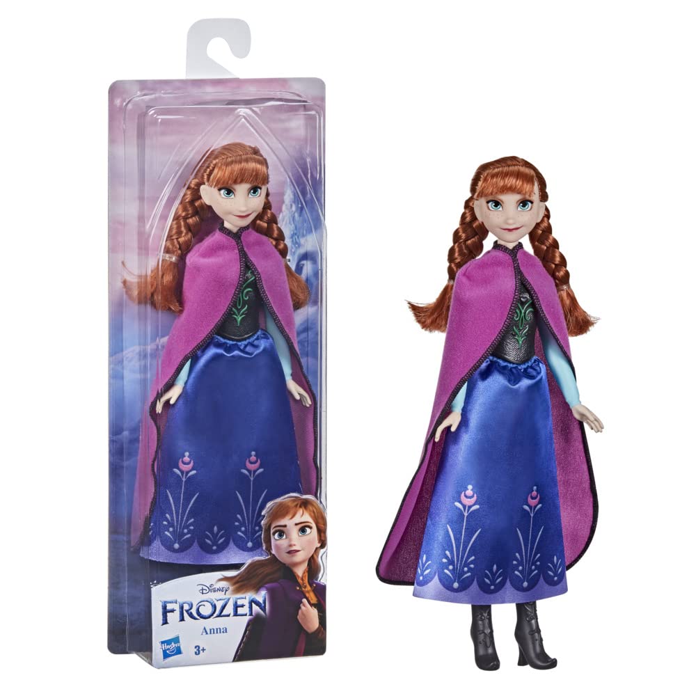 Disney Frozen Shimmer Anna doll front view, ideal for imaginative play.