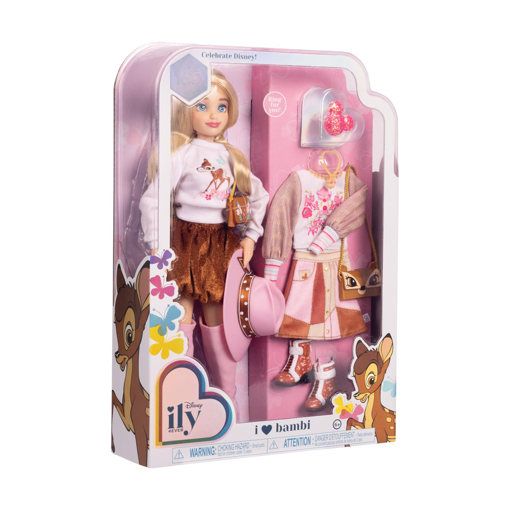 Disney ily 4EVER Bambi doll faux suede patchwork skirt boosts outfit versatility