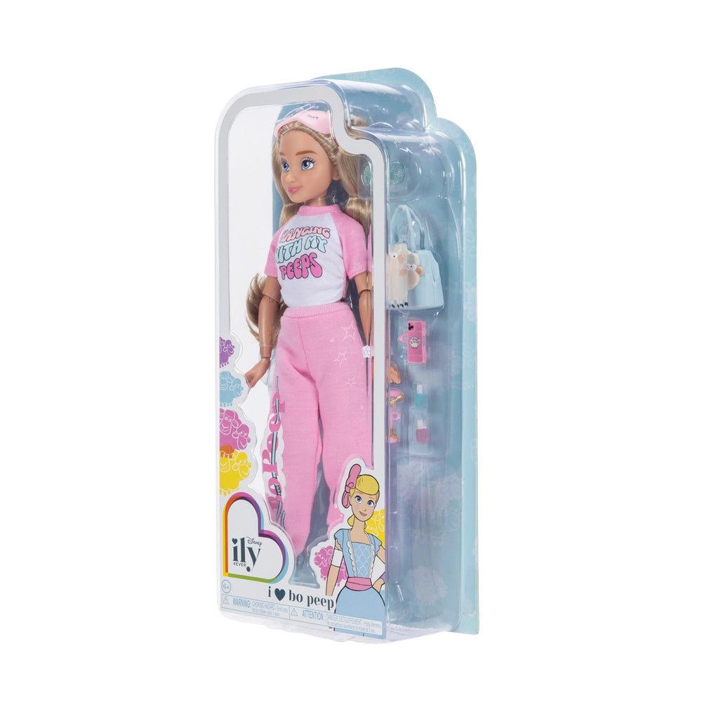 Disney ILY 4ever Bo Peep doll with glittery Mickey ring included for sparkle.