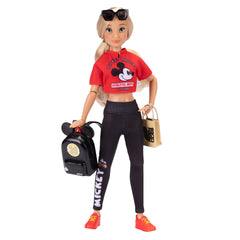 Disney ILY 4Ever Mickey doll in cropped tee and joggers for stylish play.
