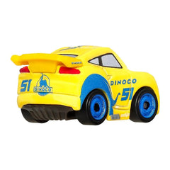 Disney Pixar Dinoco Lightning McQueen mini racer rear view ready for speed pretend