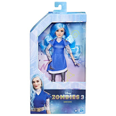 Addison doll with removable blue and silver dress for mix-and-match outfits.