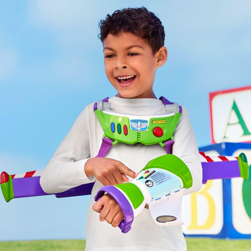Buzz Lightyear Gauntlet open-panel showing interactive buttons for play