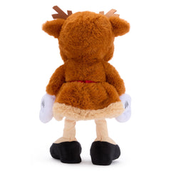 Disney Store Minnie Mouse Reindeer Plush close-up shows soft plush texture and cuddly appeal