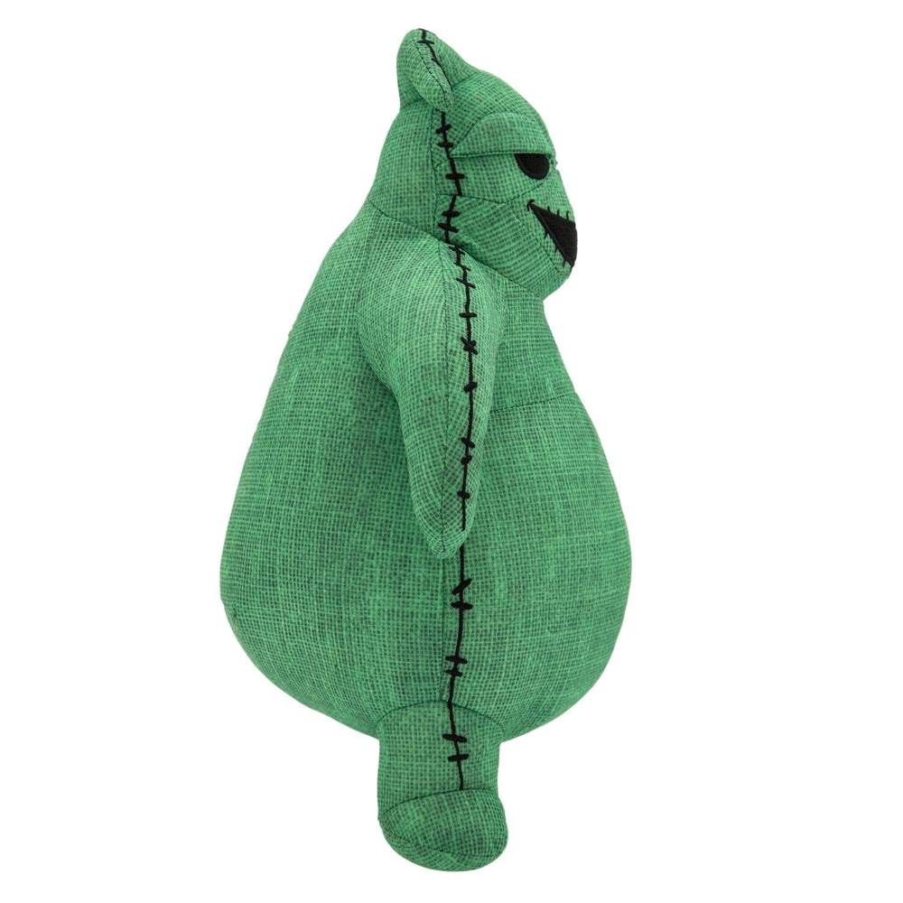 Disney Store Oogie Boogie plush close-up shows embroidered details and durable stitching.