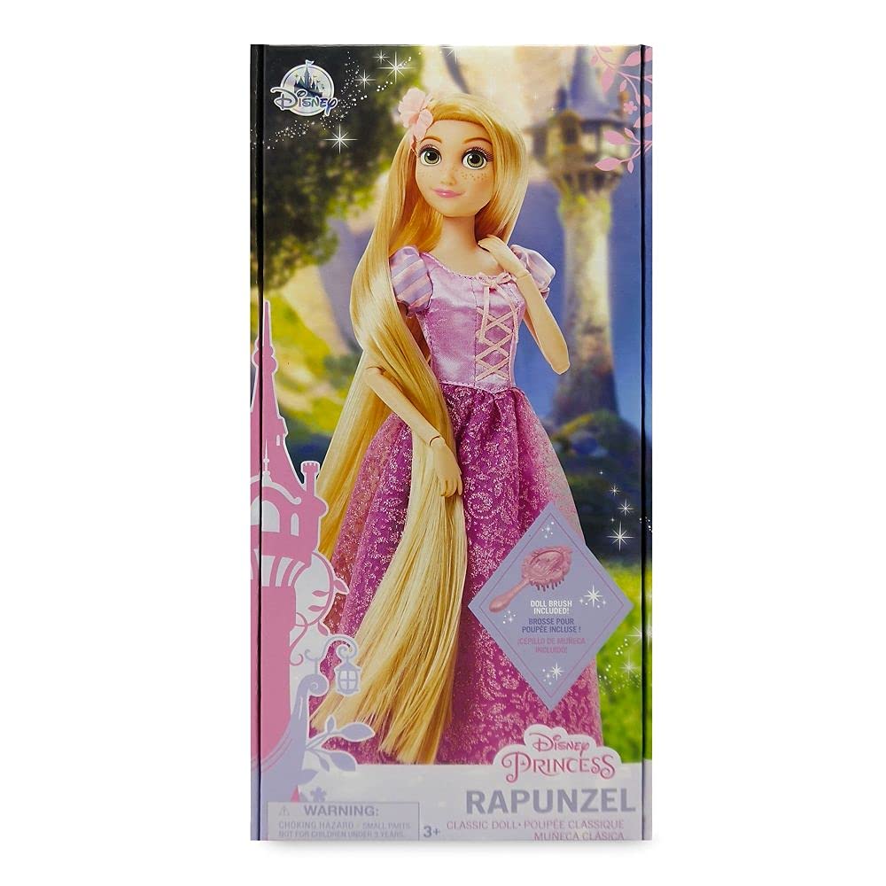 Disney Store Rapunzel doll positioned for graceful posing and display.