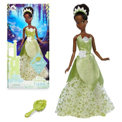 Disney Store Princess Tiana doll in deluxe satin gown for imaginative play.