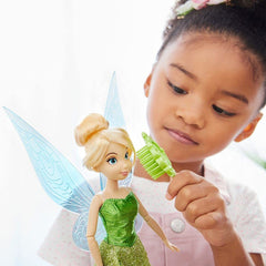 Disney Store Tinker Bell doll fluffy pom pom slippers for cozy pretend adventures