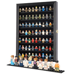 DisplayGifts minifigure display case with black finish frame for organized, dust-free showcasing.