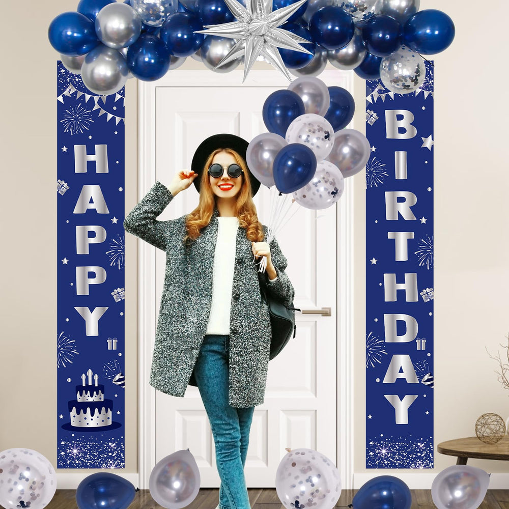 Distasio blue and silver balloons set for photo moments