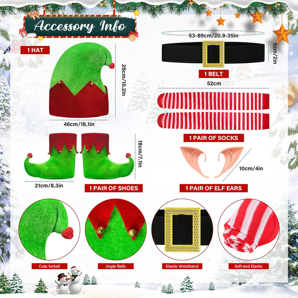 DITAIX Christmas Elf costume pointed elf hat for playful holiday style