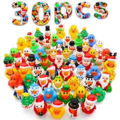 Diteryy Christmas rubber ducks 30-pack assortment for festive bath time fun.