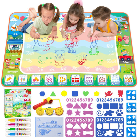 Diteryy extra large water doodle mat 60x40 front view for mess-free creativity.