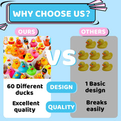 Diteryy rubber ducks safe to touch, ideal for small hands.