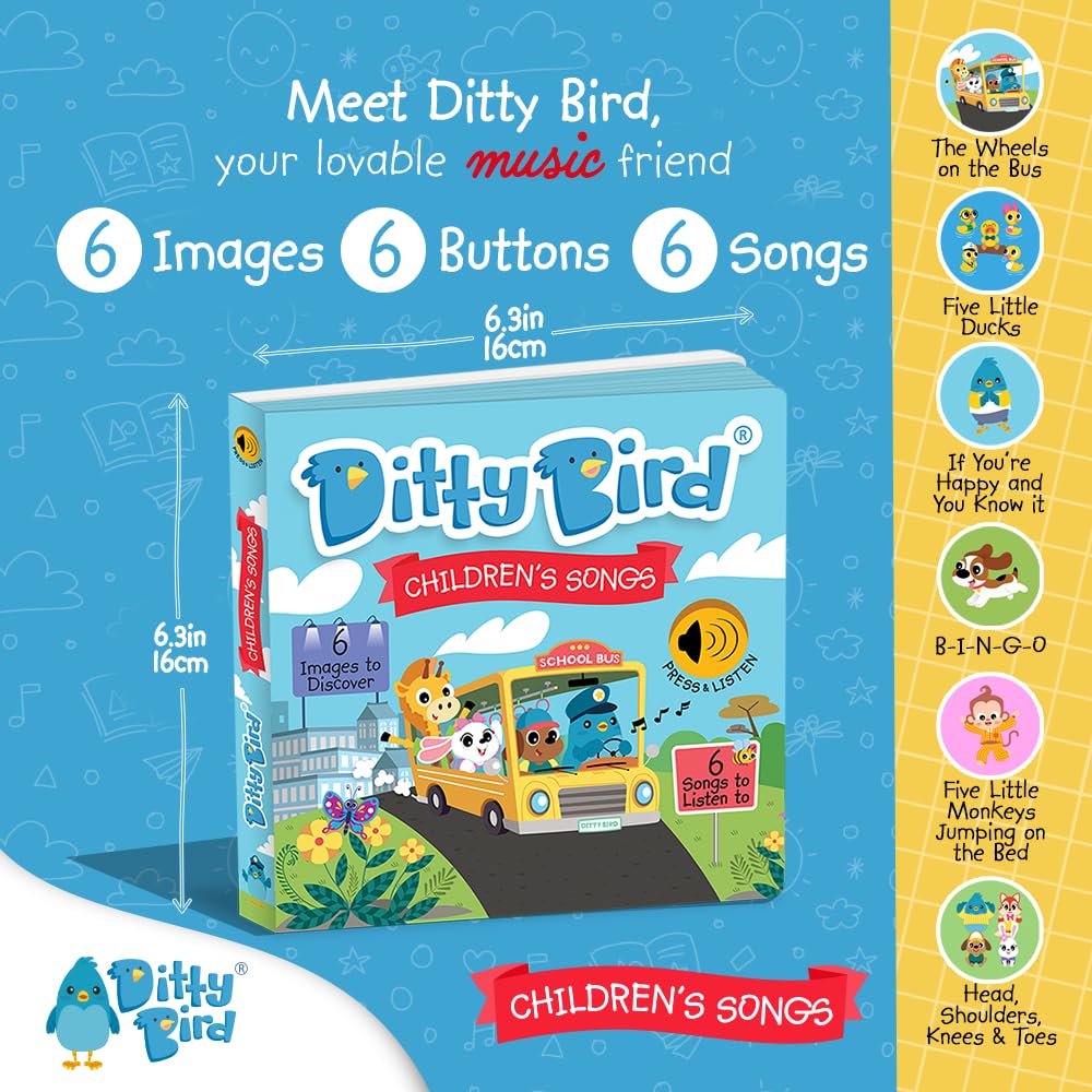 Ditty Bird colorful illustrations spark imagination and keep toddlers engaged.
