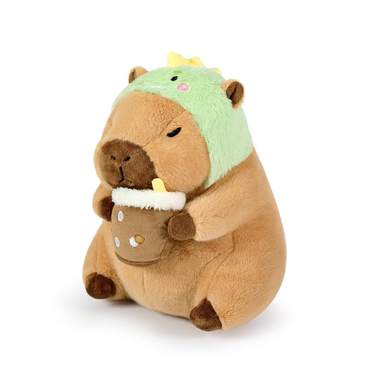Ditucu capybara plush, 11-inch, milk tea for cozy hugs.