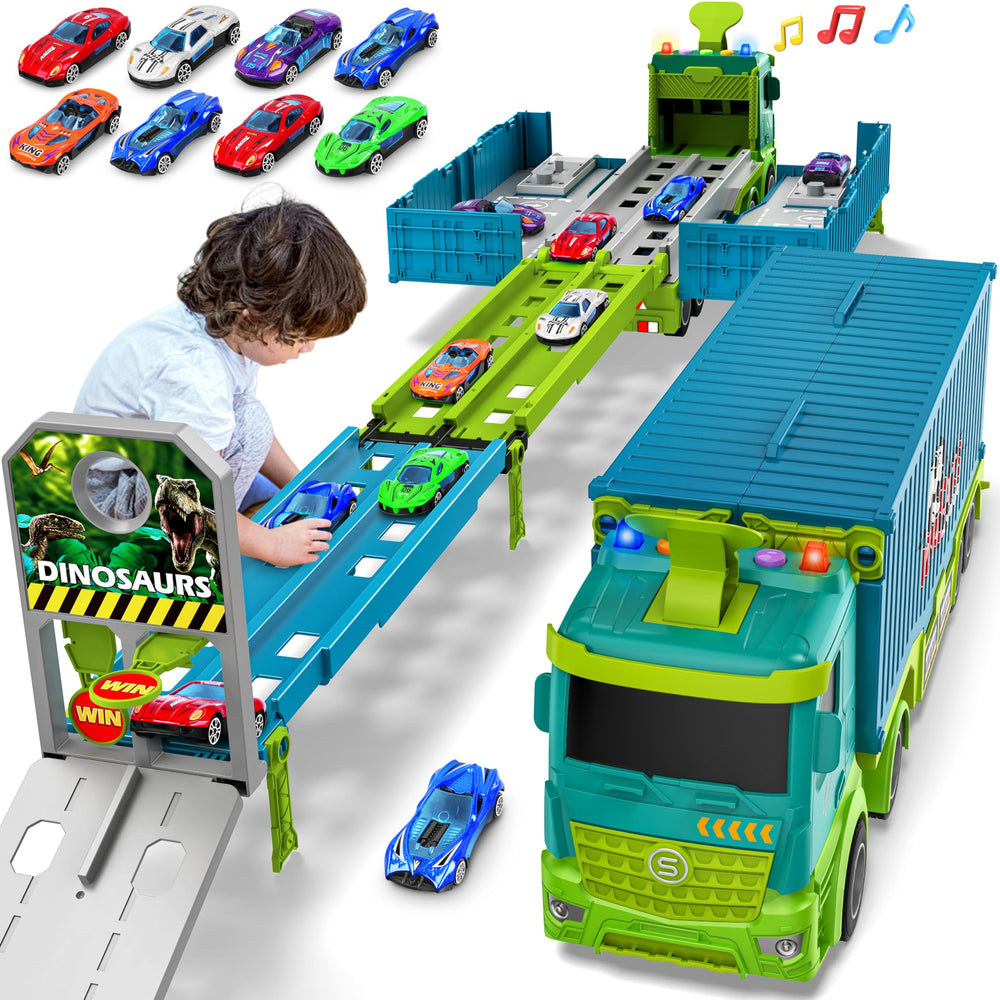 Diuerma carrier truck race track foldable 3-layer for toddlers