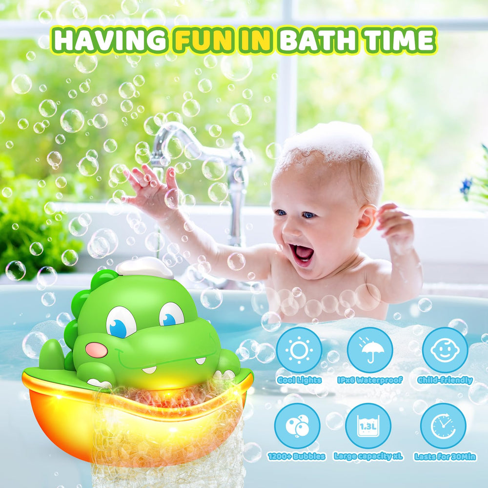 Diyfrety light-up dinosaur bath toy with colorful bubbles