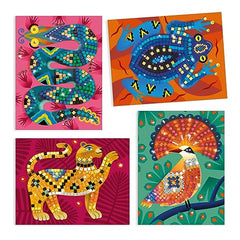DJECO LGA Mosaics Deep in the Jungle parrot board invites bright mosaic details and design play