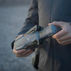 DJI Air 3S intelligent flight battery fast-transfer demonstrated on device.