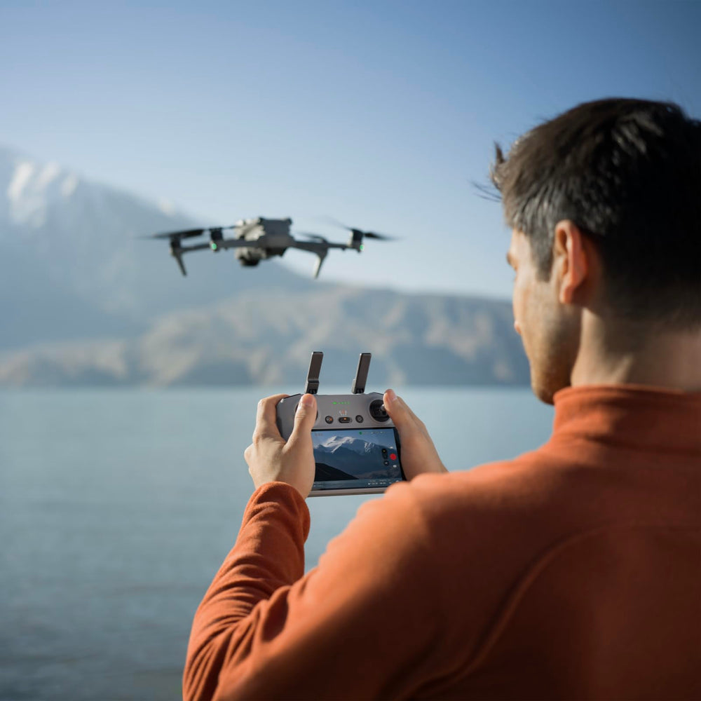 DJI Air 3S RC 2 remote controller with bright screen for easy framing.
