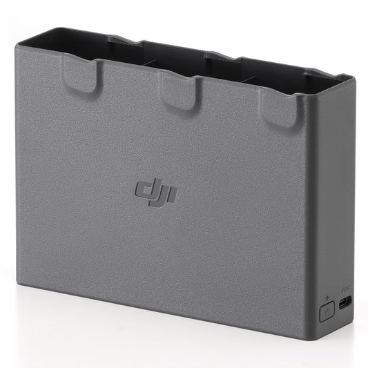 DJI Avata 2 Two-Way Charging Hub shows battery storage for organized power on the go.
