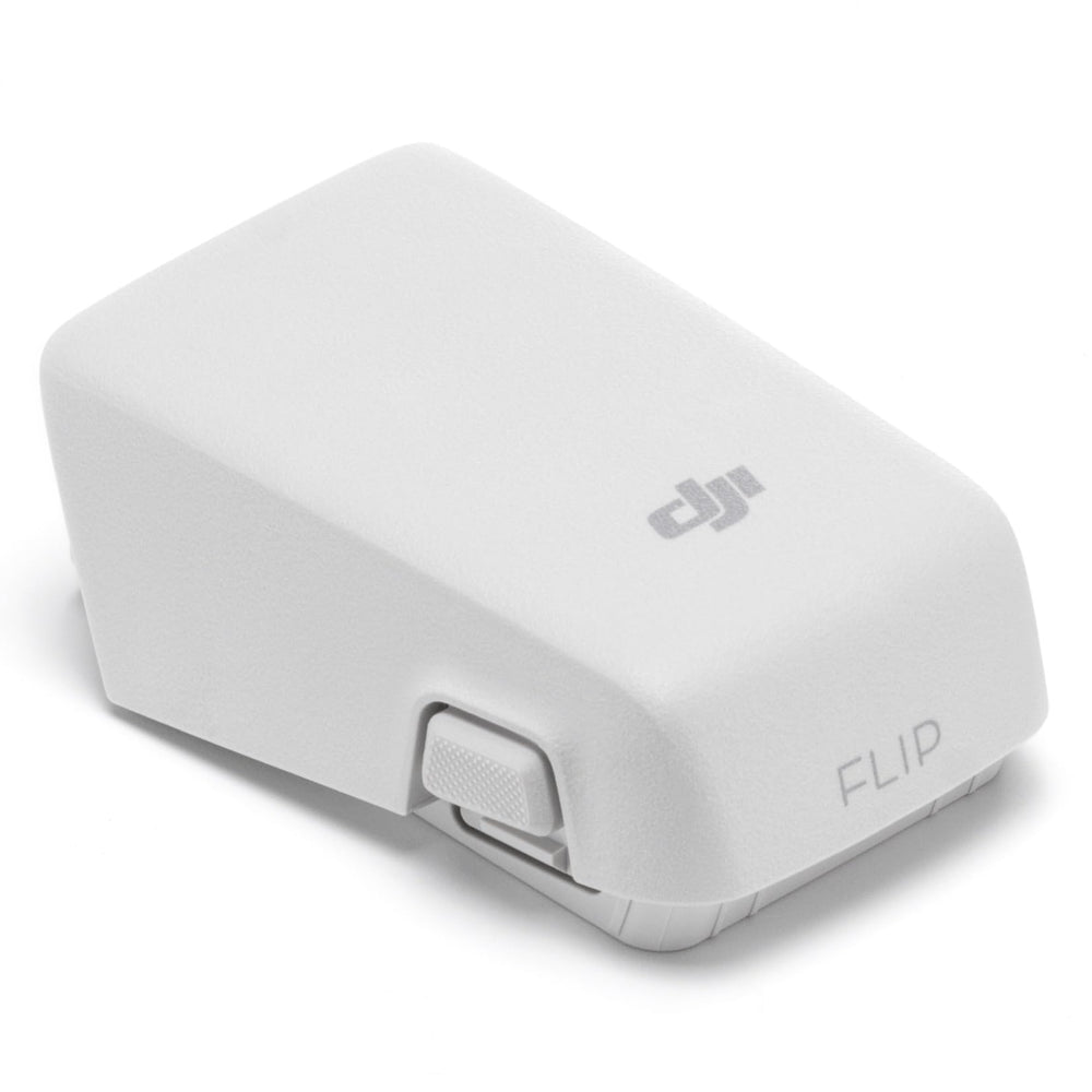 DJI Flip battery specifications label shows capacity and voltage for planning