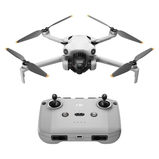 DJI Mini 4 Pro front view with RC-N2 ready for simple everyday flights.