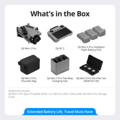 DJI Mini 5 Pro charging hub speeds multi-battery charging.