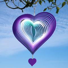 DJUAN 3D metal wind spinner for yard art, catches light from all angles.