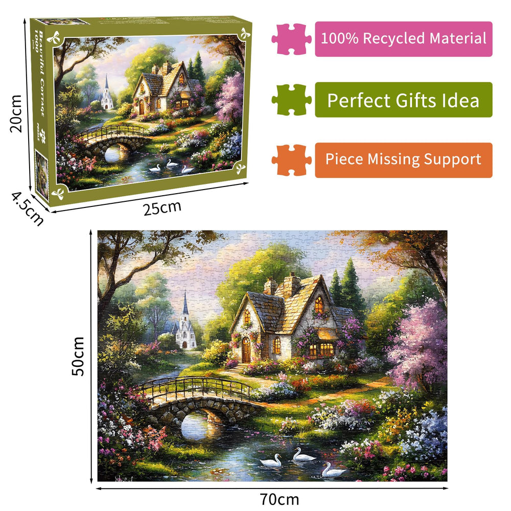 DKijoys ivy-clad cottage wall, cozy detail to enjoy during family puzzle time.