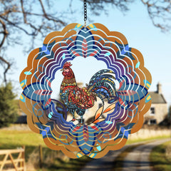 DKJOCKY rooster wind spinner with 3D kinetic design adds dynamic flair to outdoor spaces.