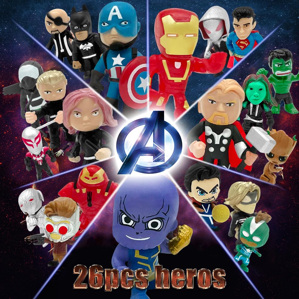 DLOCVN cake toppers featuring superhero characters for colorful celebration.