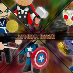 DLOCVN superhero figurines in stockings, a festive stocking stuffer idea.