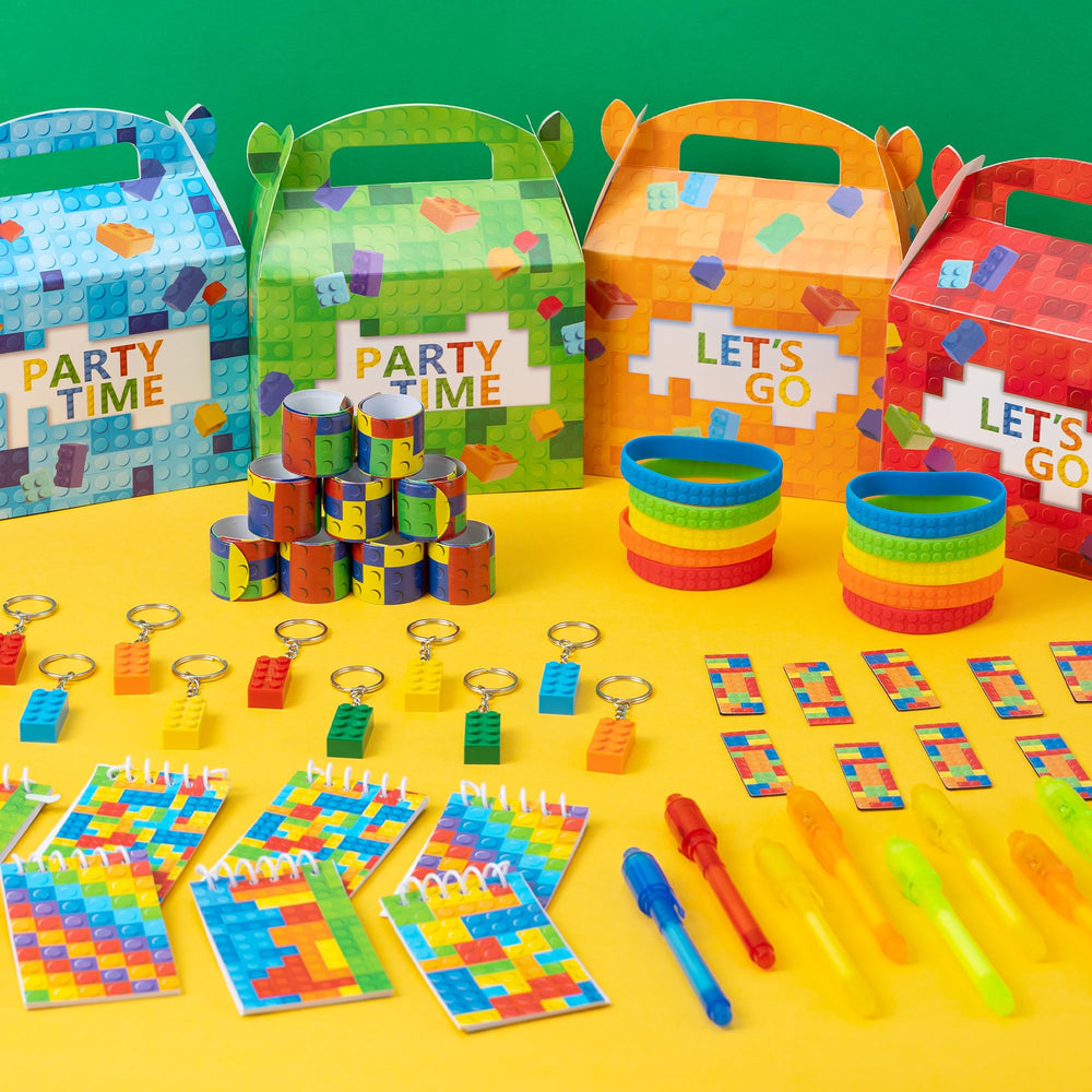 DMIGHT building-block notebooks ready for puzzles and creative party tasks