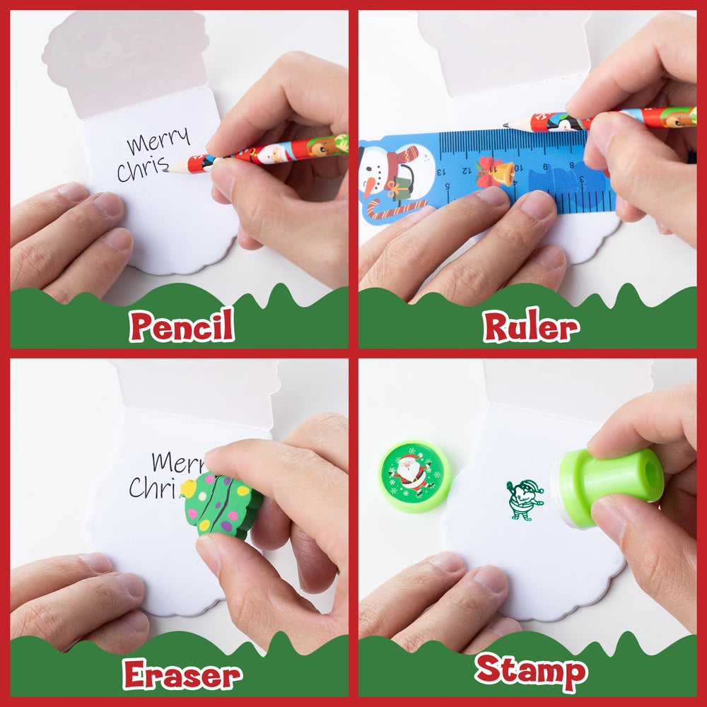 DMIGHT Christmas erasers—durable, non-toxic desk helpers for quick cleanups.