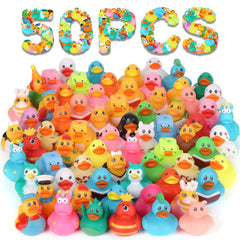Dmsky 50-pack rubber ducks with assorted designs for bath time fun