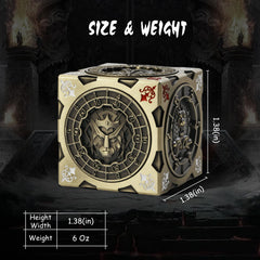 DNDND brass dice cube features a weighted, premium feel and smooth spin.