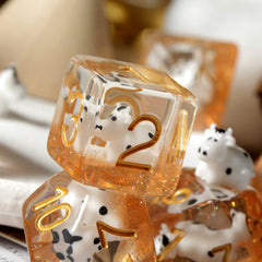 DNDND cow D12 close-up reveals charming cows inside resin.