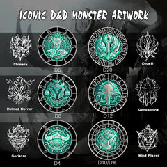 DNDND Chimera engraving showcases iconic monster detail for collectors and storyline flavor