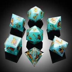 DNDND Gift-ready owl dice in a protective case.