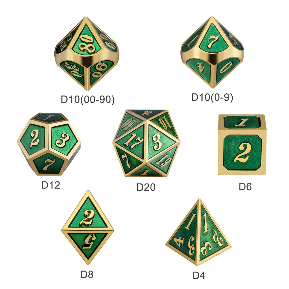 DNDND green enamel D6 die, precise readings for gameplay.
