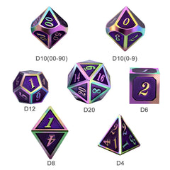 DNDND purple metal D8 die showing clear numerals and a premium enamel finish