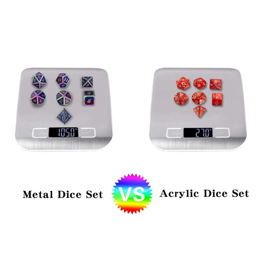 DNDND purple metal D100 style die robustly built for high number rolls