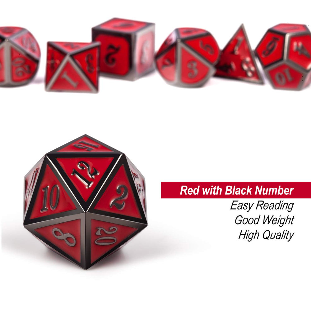 DNDND seven-dice set arranged in a gift tin for gifting.