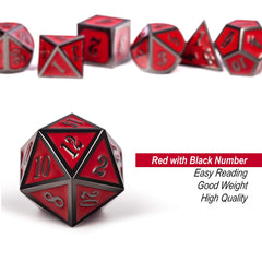DNDND seven-dice set arranged in a gift tin for gifting.