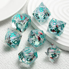 DNDND Shinny dragon-themed stickers for dice customization