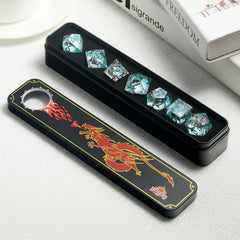 DNDND Shinny luxury metal display case protecting and showcasing dice