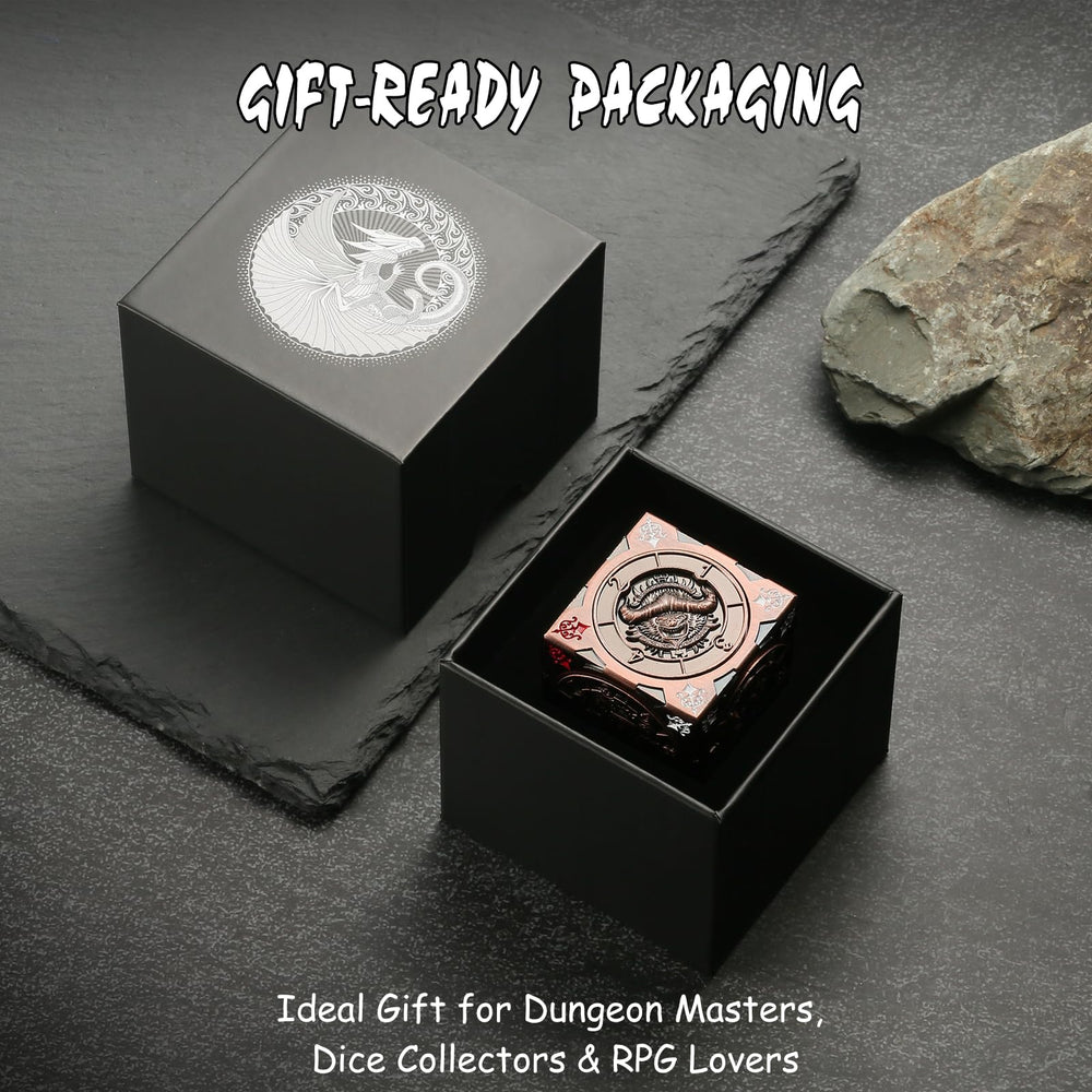DNDND Spinner Dice Cube face engravings with Mind Flayer for iconic D&D vibes.